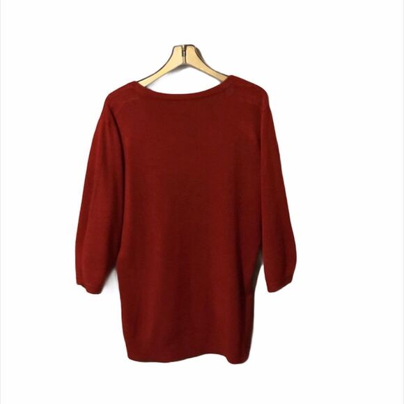✨ NY&Co Women's V-Neck Sweater Coco Red✨ - Picture 3 of 7